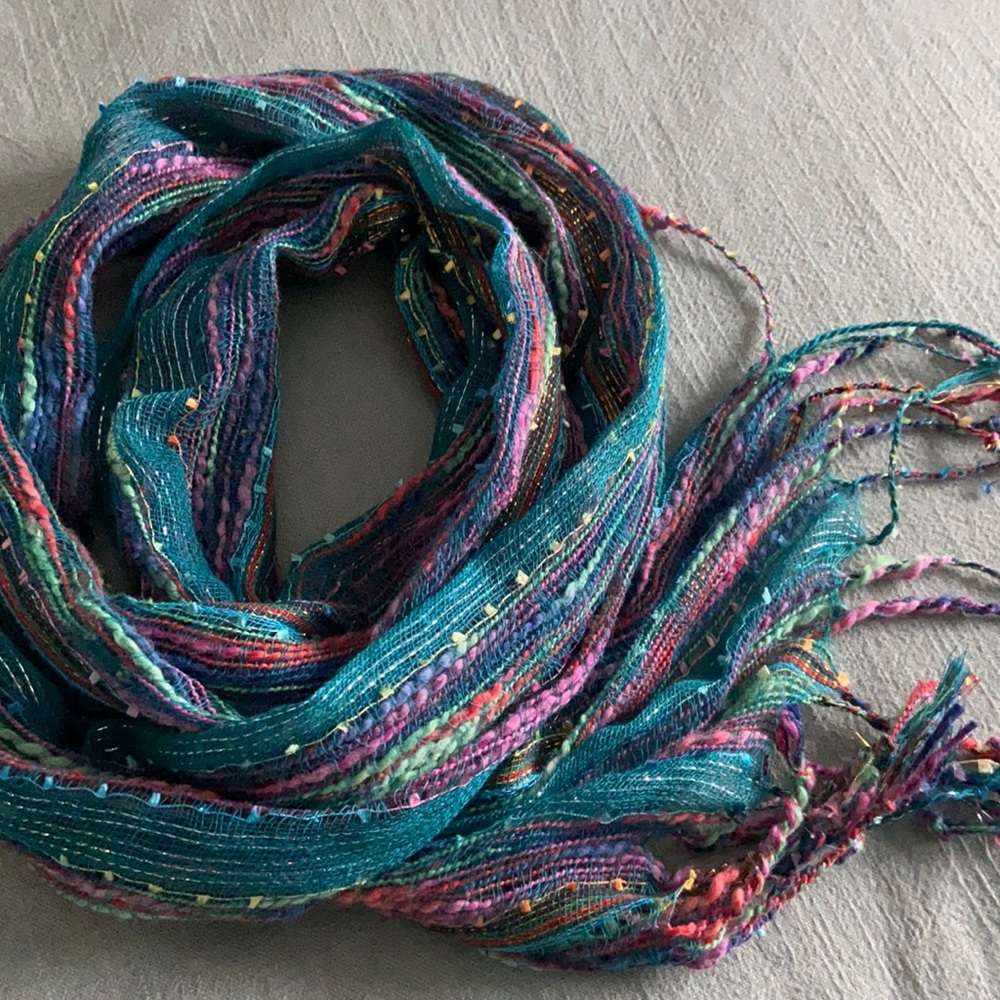 Sparkling Teal And Pink Scarf